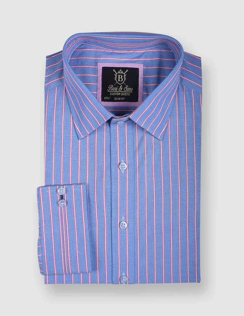 OLMPIC BLUE WITH RED & WHITE STRIPES SHIRT