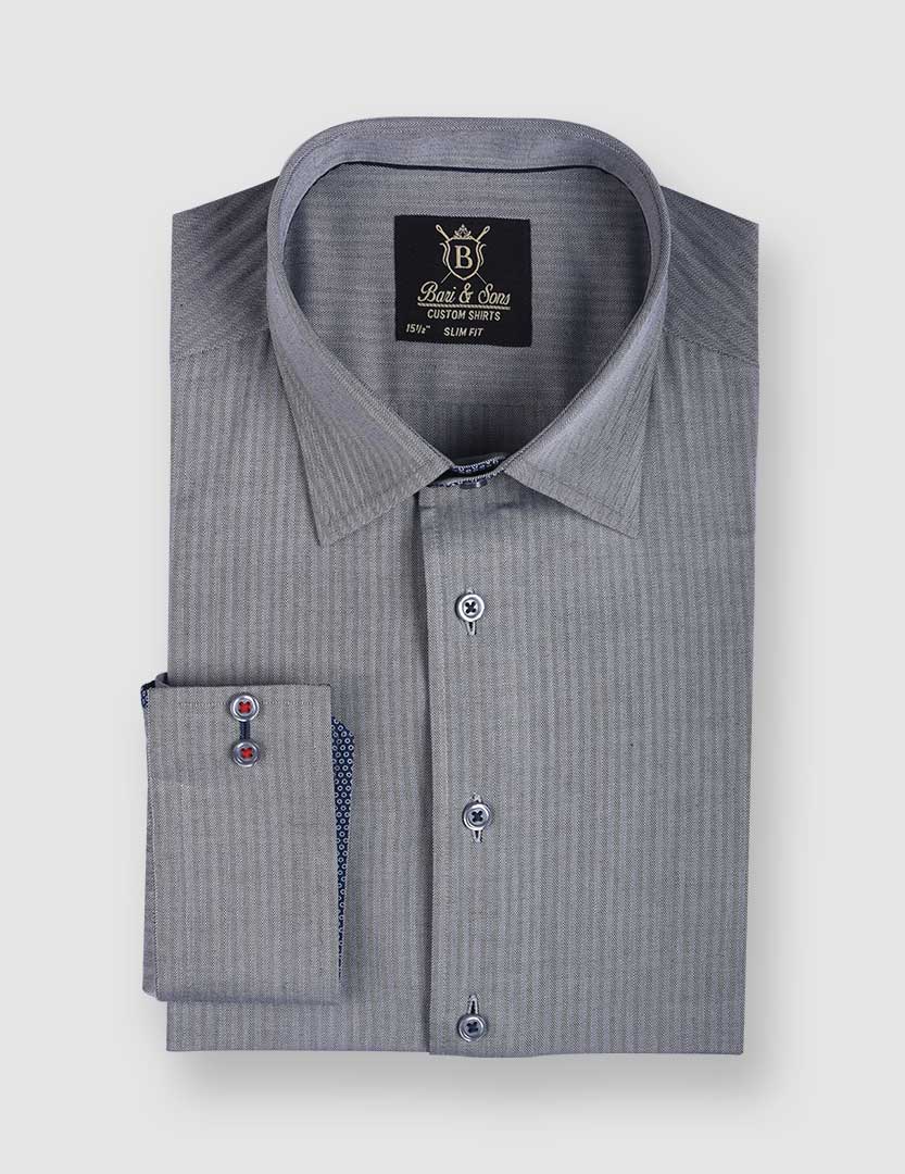 GREY HARRINGBONE SHIRT