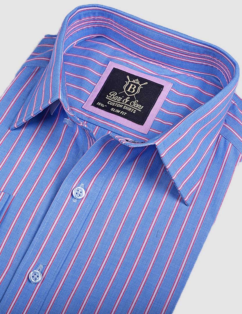OLMPIC BLUE WITH RED & WHITE STRIPES SHIRT - Image 2