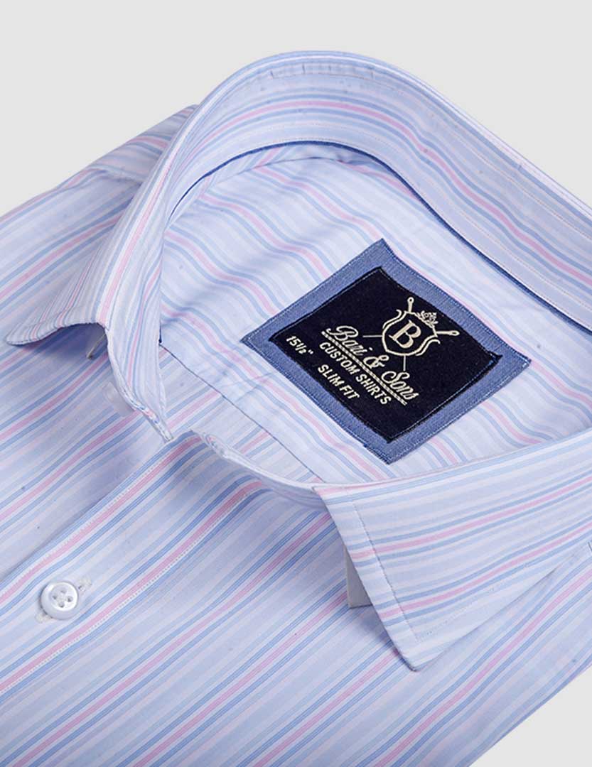 LIGHT BLUE WITH PINK STRIPED SHIRT - Image 2