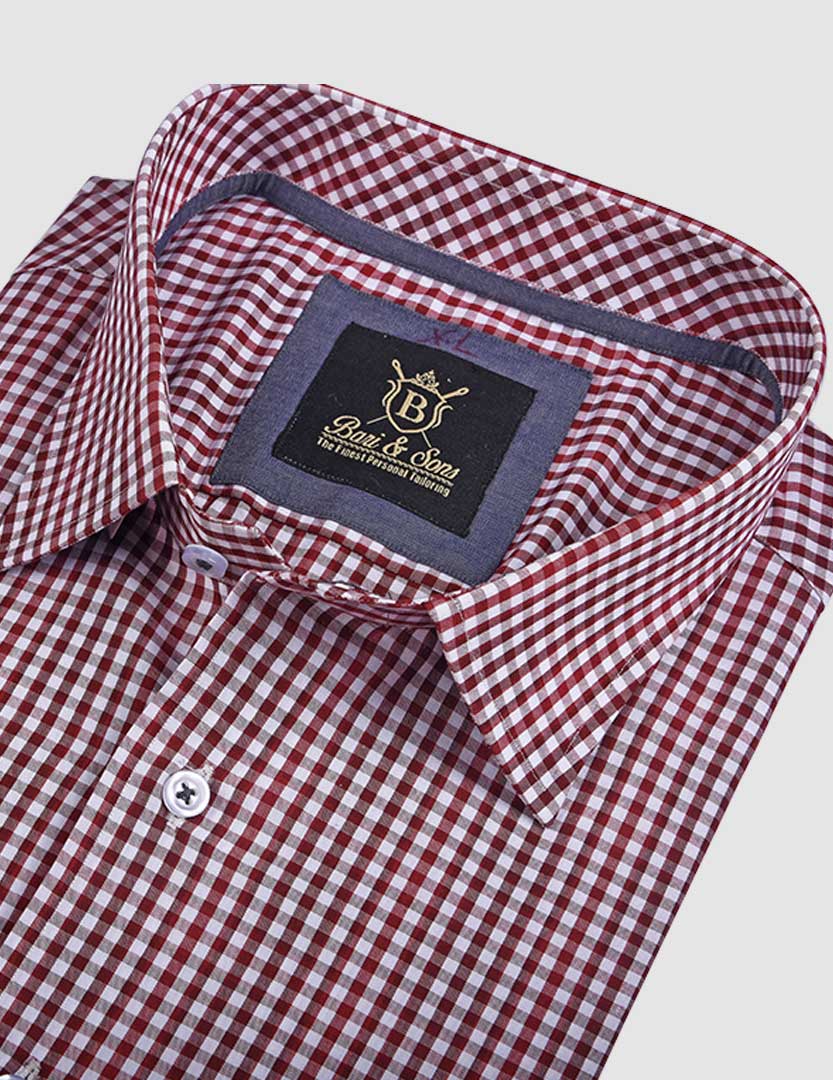 DARK BROWN & WHITE GINGHAM SHIRT - Image 2