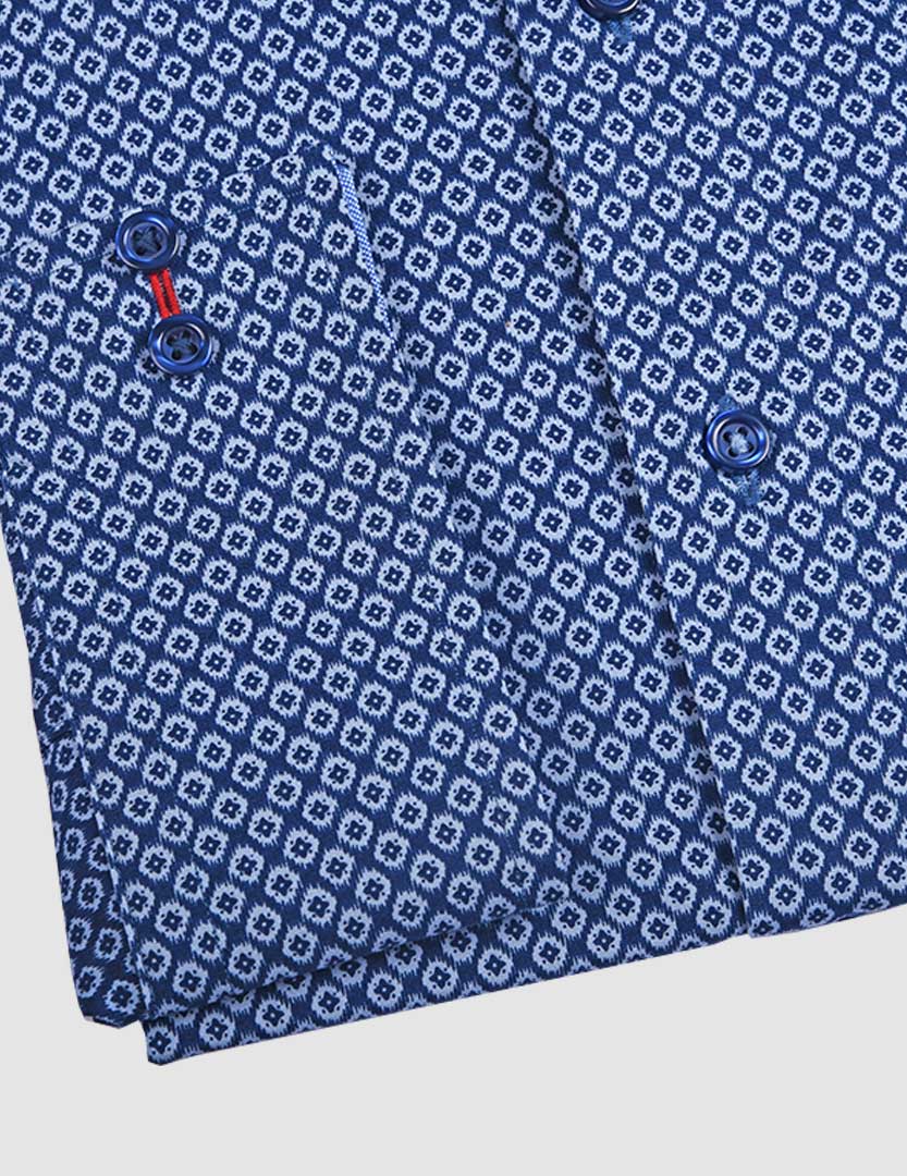 NAVY BLUE PRINTED SHIRT - Image 3