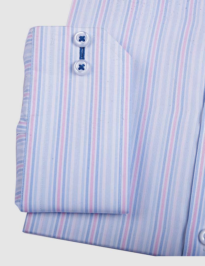LIGHT BLUE WITH PINK STRIPED SHIRT - Image 3