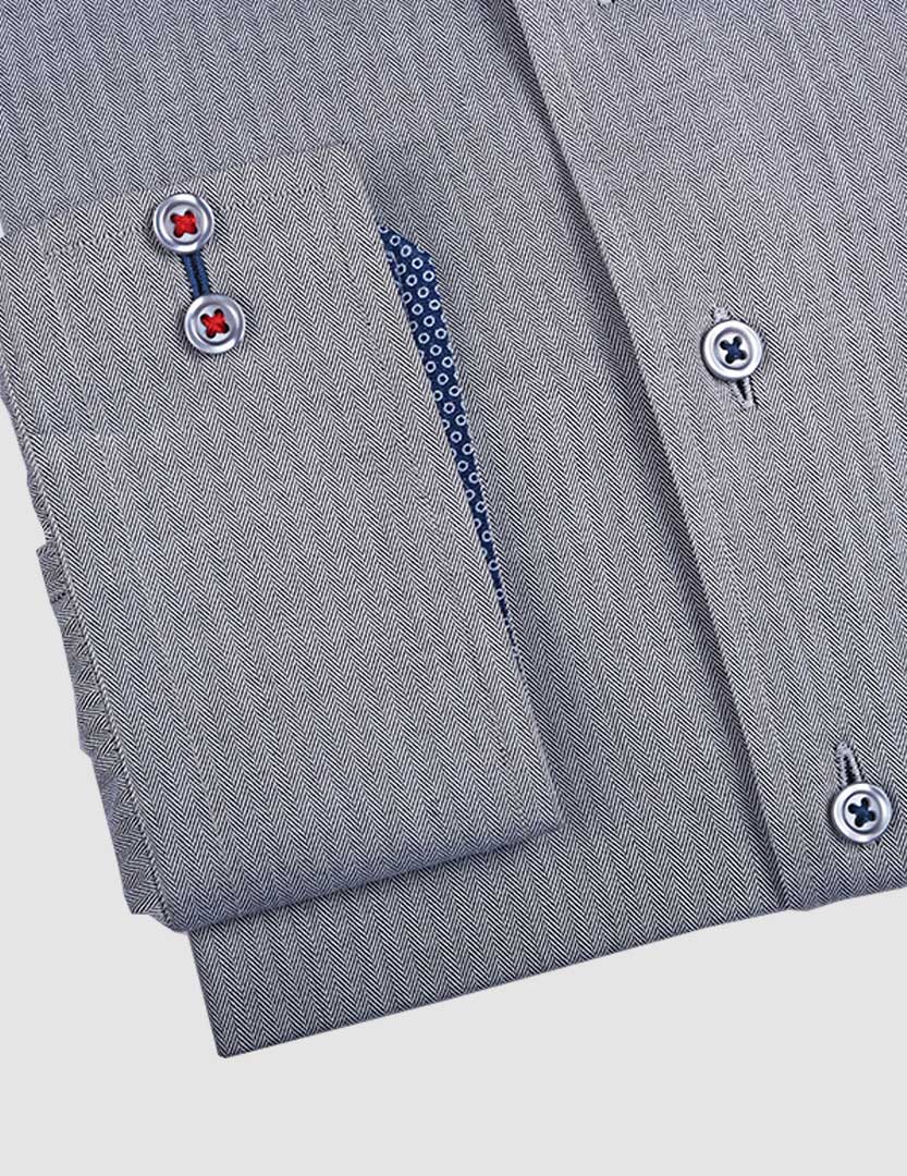 GREY HARRINGBONE SHIRT - Image 3