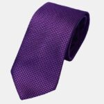Silk Slim Pindot Plain Tie - Berry