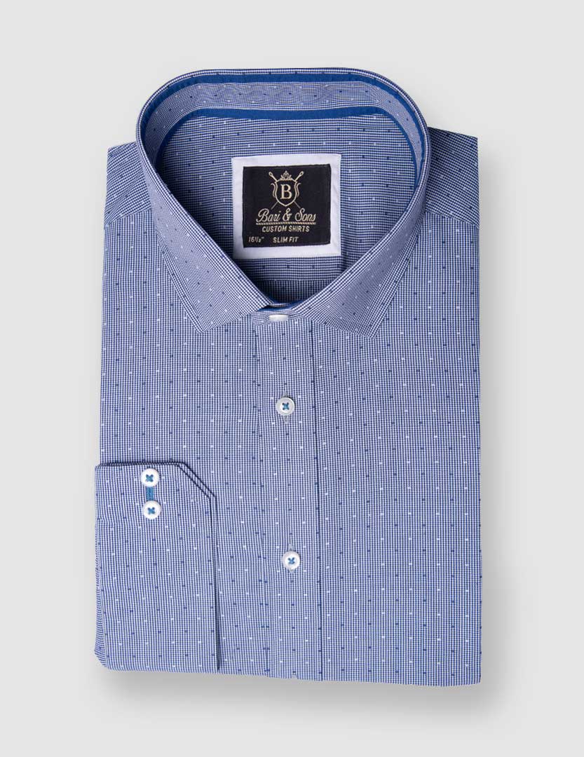 BLUE WITH DARK & LIGHT BLUE PATTERNED DOTS