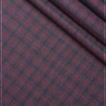 SELF MEDIUM CHECK IN CHARCOAL GREY WITH BLUE & MARRON STRIPES